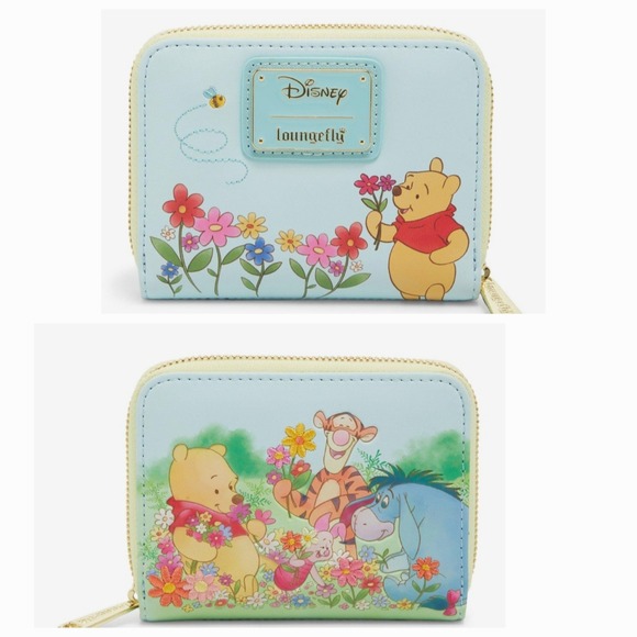 NEW! Loungefly Disney Winnie the Pooh And Friends Embroidered Florals Zip Wallet